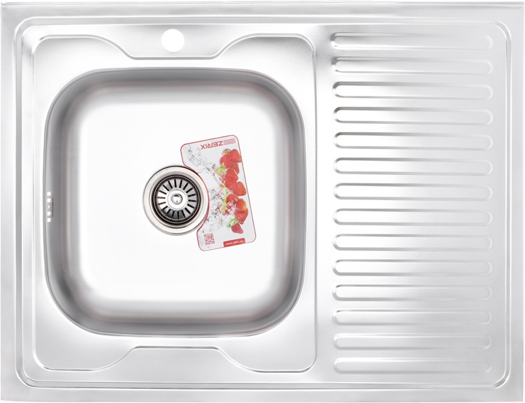 Кухонная мойка Zerix 80x60 0.8/180 L Z8060L-08-180E 800x600 левая