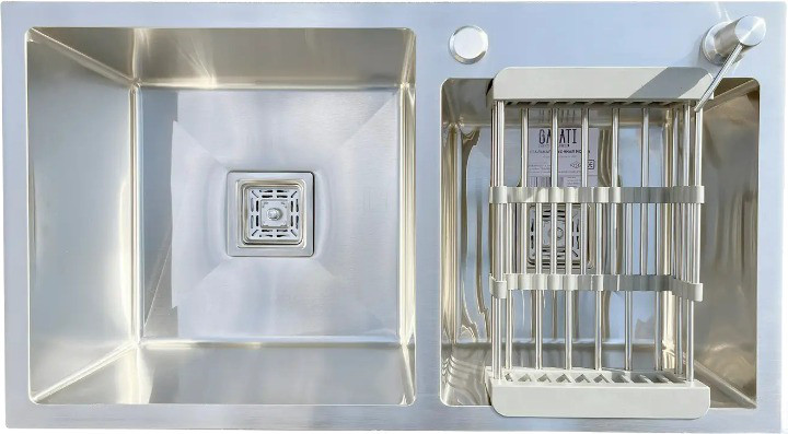 Кухонна мийка Romzha Arta Nova U-700D RO43489 750x410 ліва