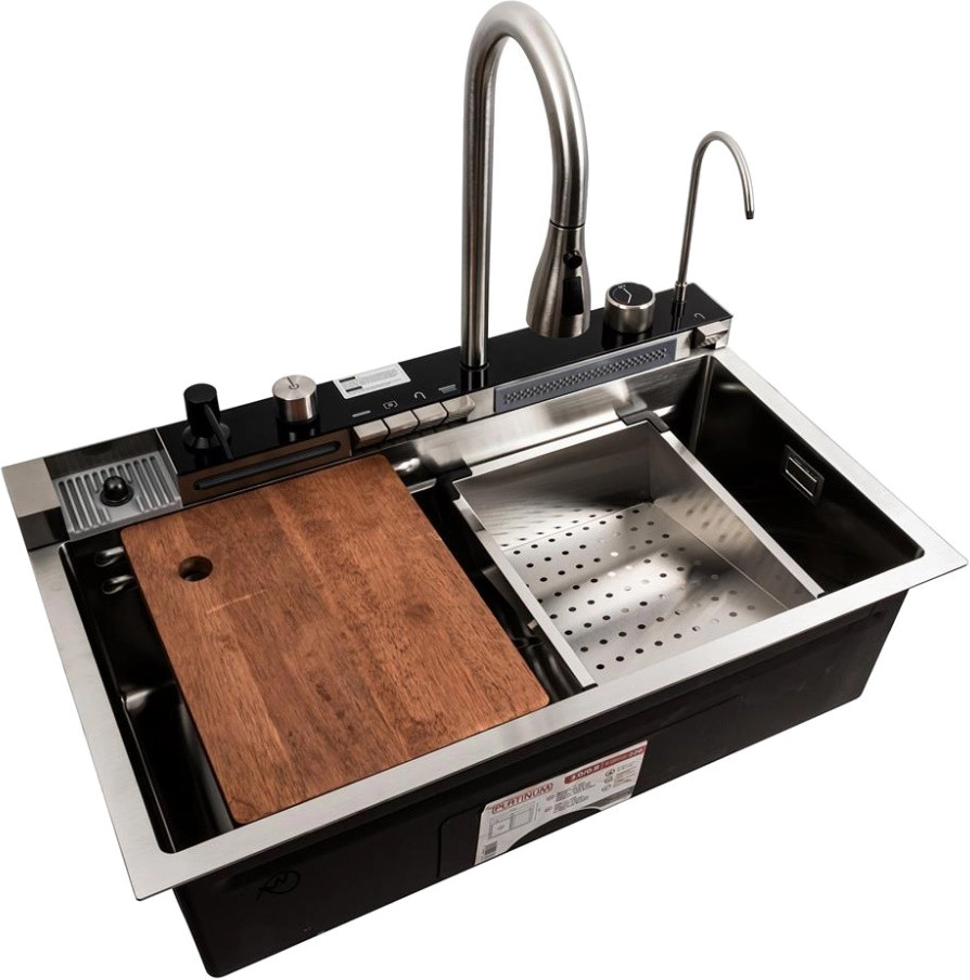 Набор мойка и смеситель Platinum Handmade Vodospad M