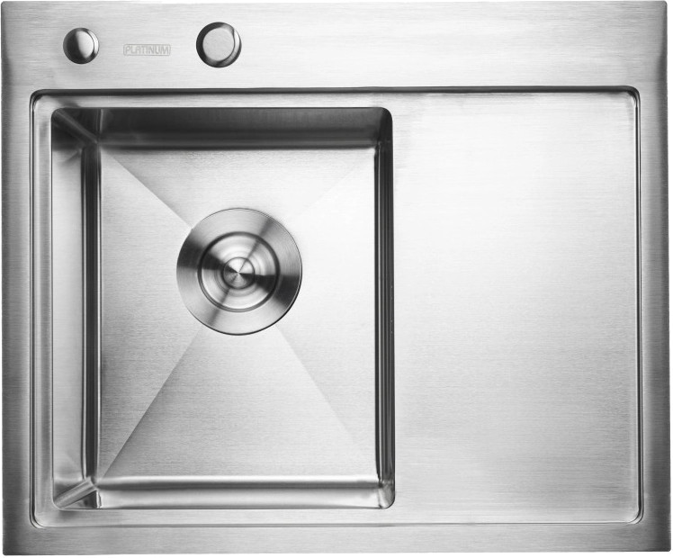 Кухонна мийка Platinum Handmade L 580x480 ліва