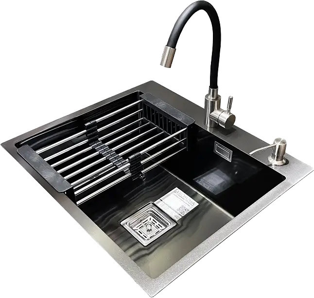 Набор мойка и смеситель Romzha Arta Nova U-550 Max BL C RO41519