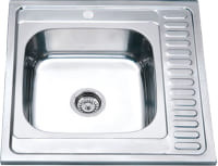 Кухонная мойка Zerix 60x60 0.4/160 L Z6060L-04-160E 600x600 левая (0.4 мм)