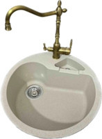 Набор мойка и смеситель Luxor Round Lux Cascade D51 BG Galant