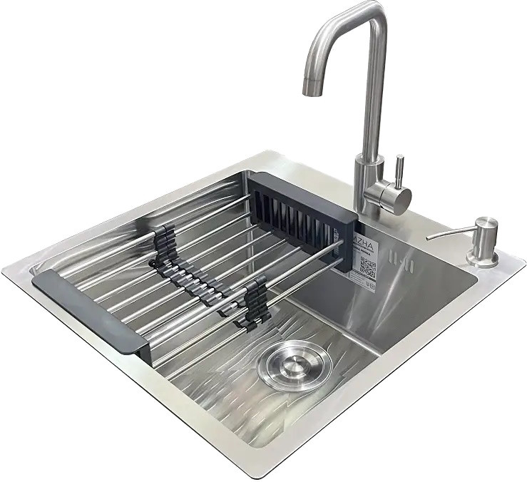 Набор мойка и смеситель Romzha Arta U-450S B RO41552 500х500 змішувач
