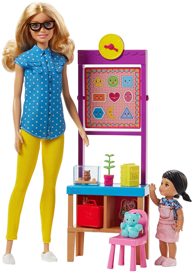 Кукла Barbie Teacher Doll with Flipping Blackboard Playset FJB29