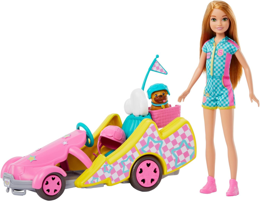 Кукла Barbie Stacie Racer Doll With Go-Kart HRM08
