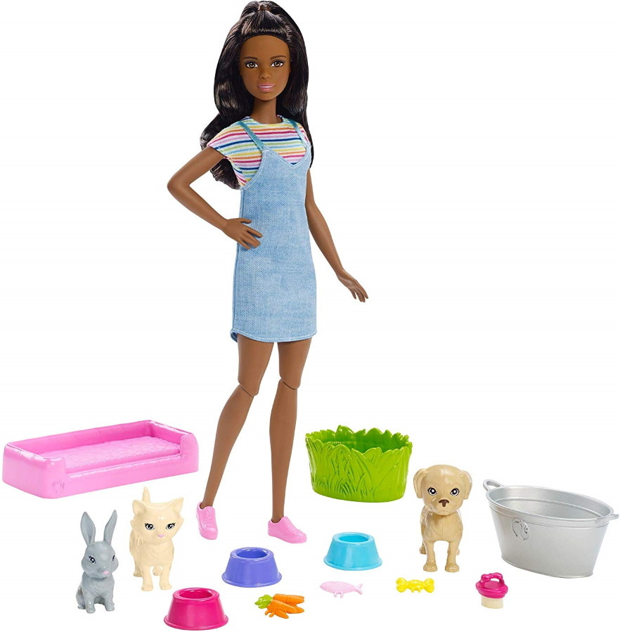 Кукла Barbie Play and Wash Pets FXH12