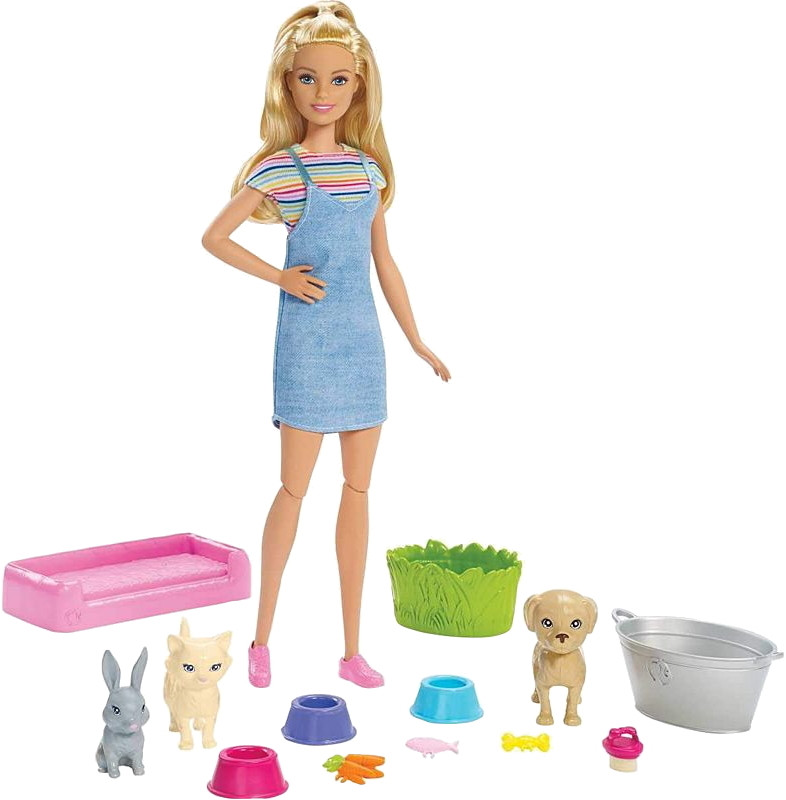Кукла Barbie Play and Wash Pets FXH11