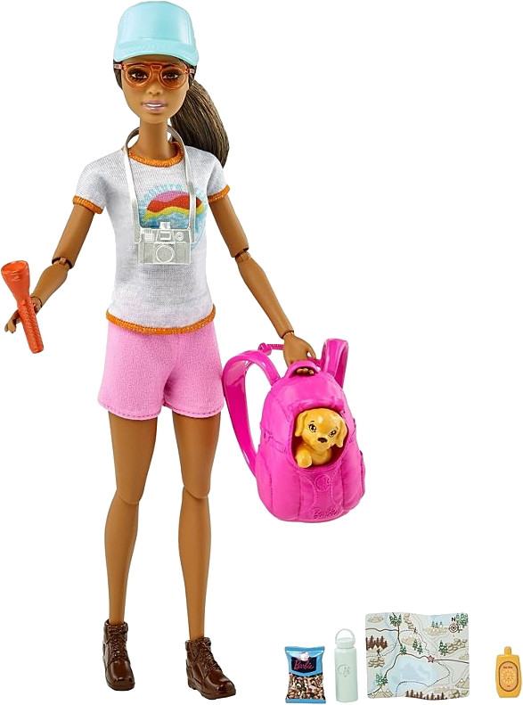 Кукла Barbie Hiking Doll Brunette with Puppy GRN66