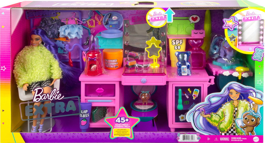 Лялька Barbie Extra Doll and Vanity Playset with Exclusive GYJ70