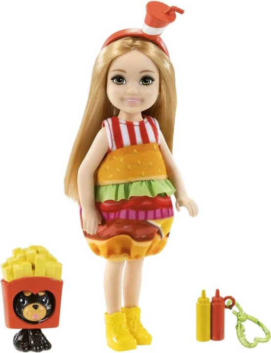 Лялька Barbie Chelsea Dress-Up In Burger Costume With Pet GRP69