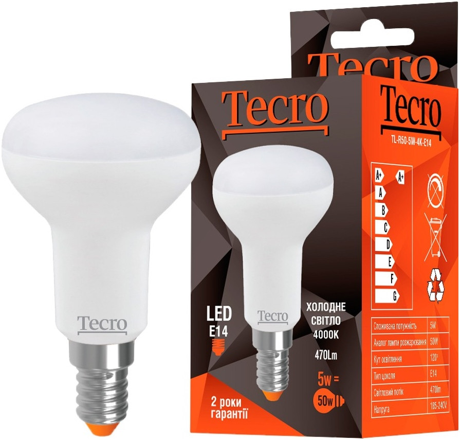 Лампочка Tecro TL R50 5W 4000K E14
