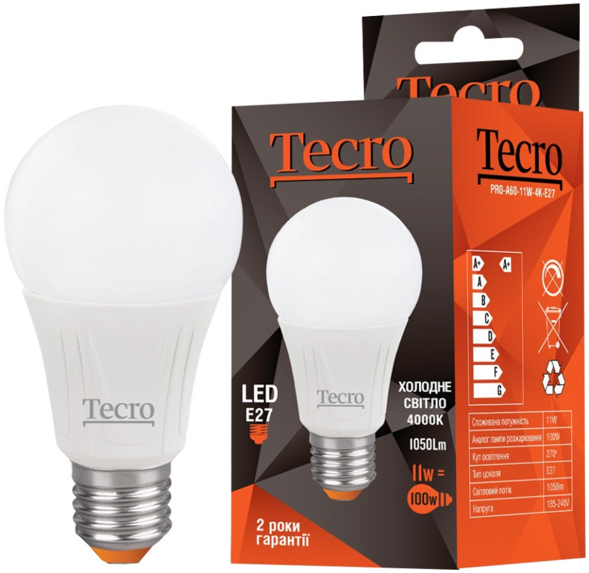 Лампочка Tecro PRO A60 11W 4000K E27
