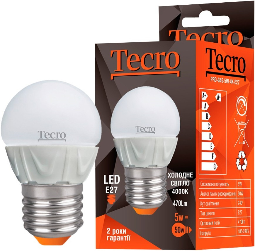 Лампочка Tecro PRO G45 5W 3000K E27