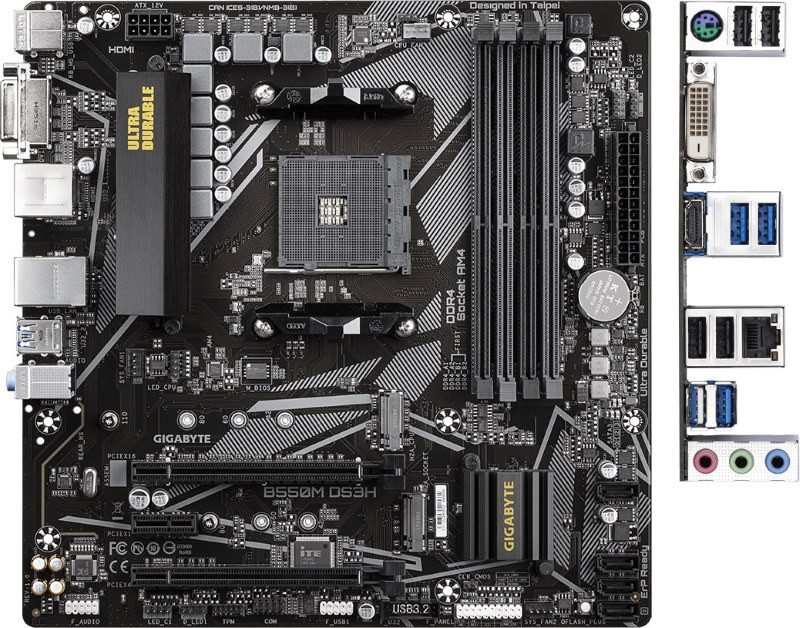 Материнська плата Gigabyte B550M DS3H