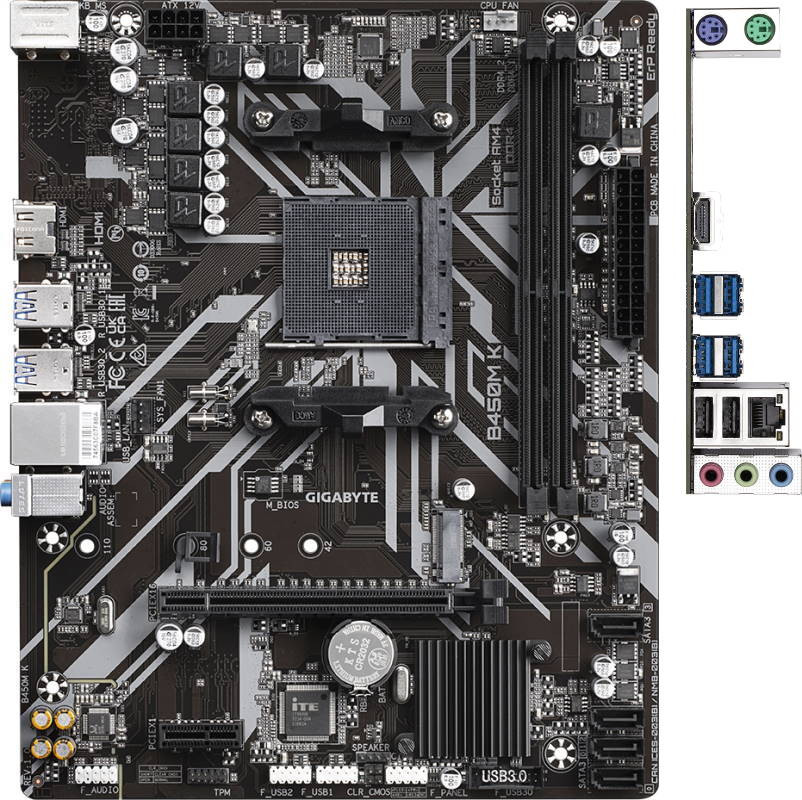 Материнська плата Gigabyte B450M K