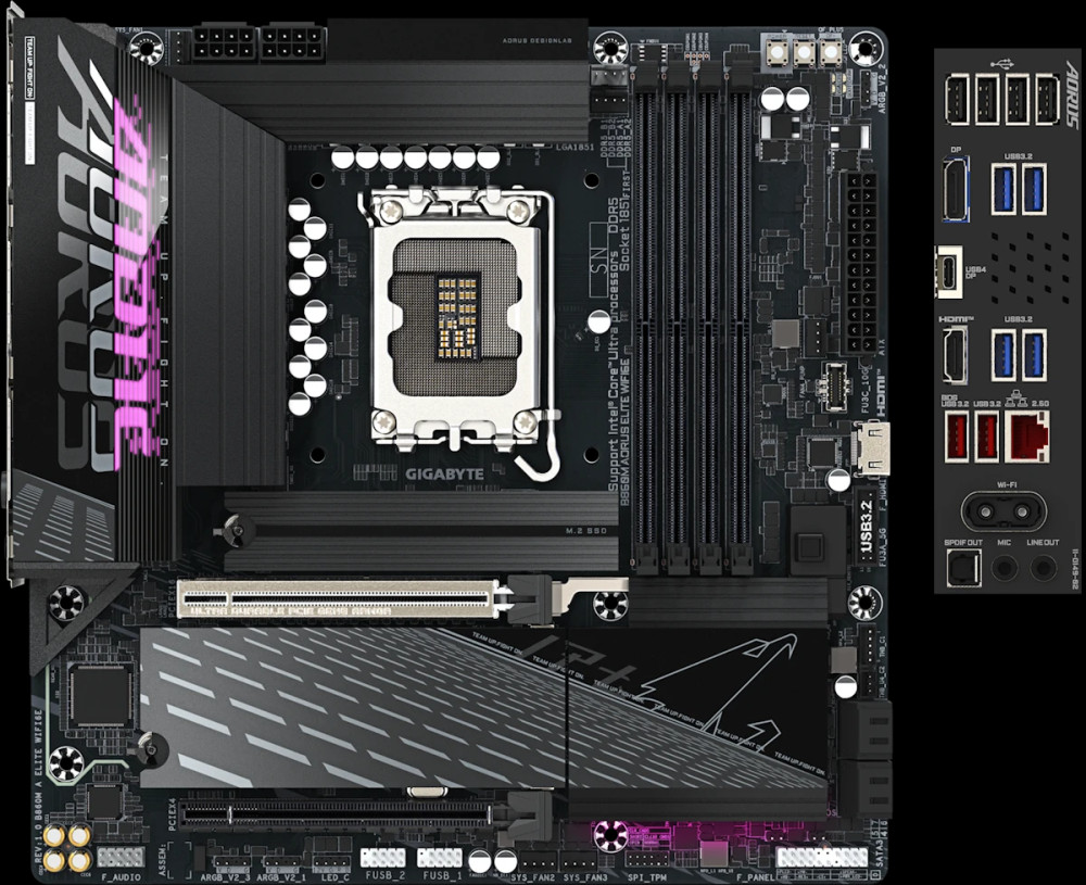 Материнская плата Gigabyte B860M AORUS ELITE WIFI6E