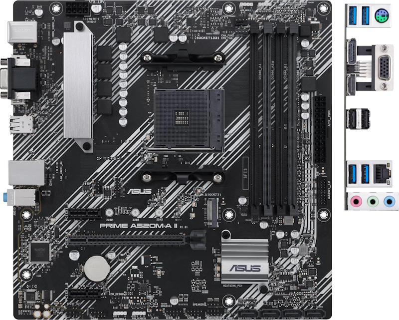 Материнская плата Asus PRIME A520M-A II/CSM (90MB17H0-M0EAYC)