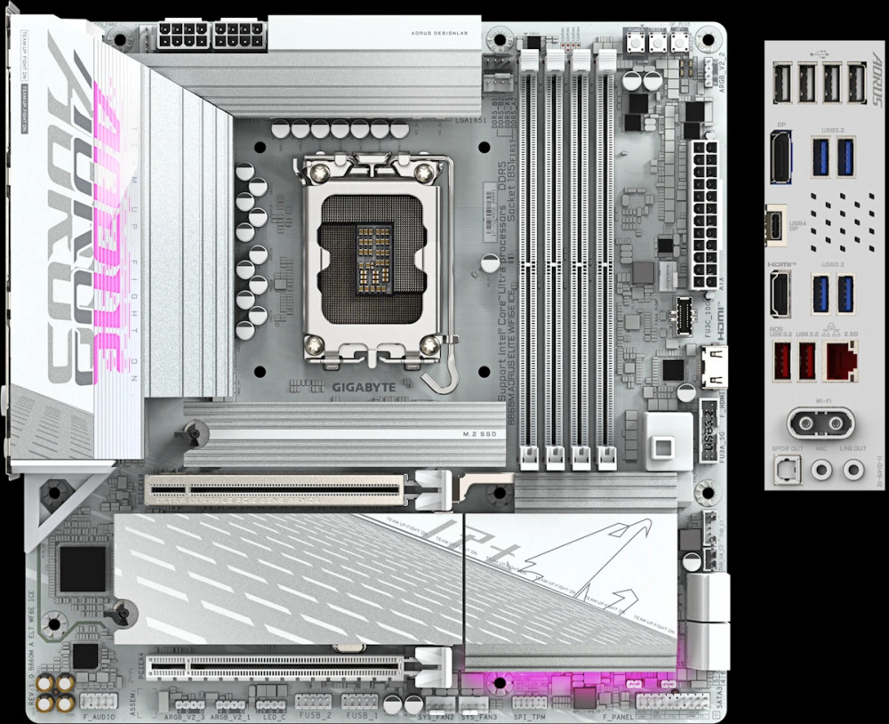 Материнська плата Gigabyte B860M AORUS ELITE WIFI6E ICE