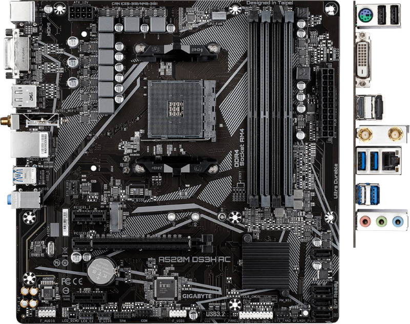 Материнская плата Gigabyte A520M DS3H AC