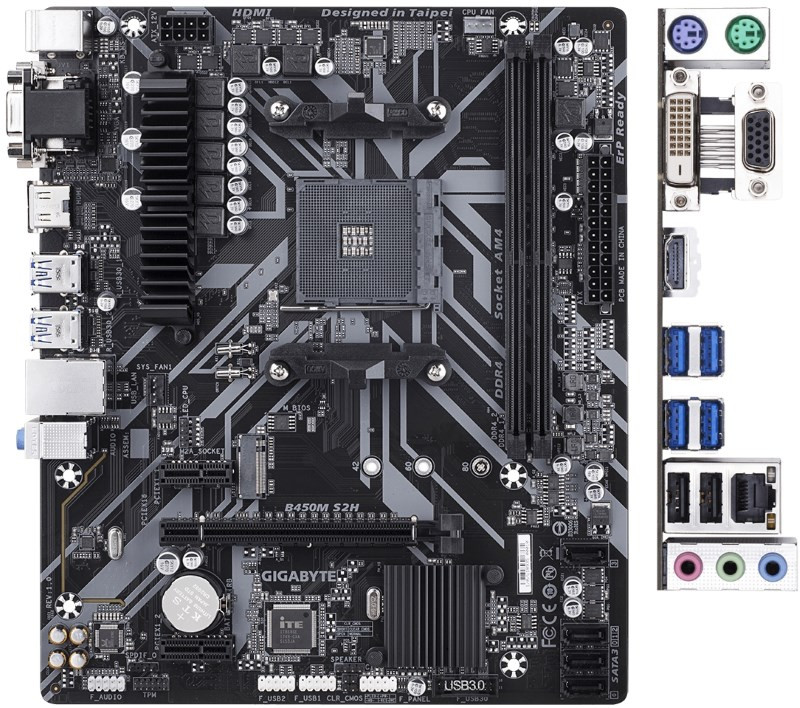 Материнская плата Gigabyte B450M S2H rev. 1.0