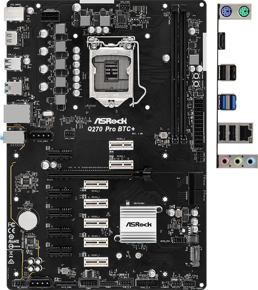 Материнская плата ASRock Q270 Pro BTC