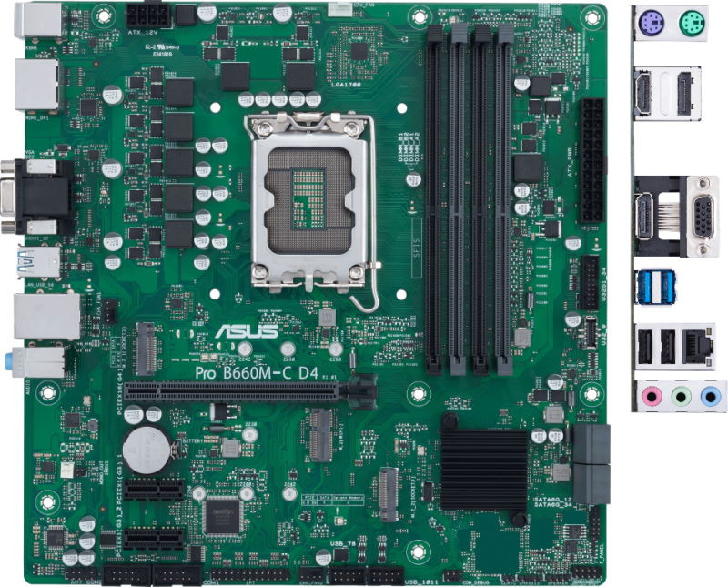 Материнская плата Asus Pro B660M-C D4-CSM (90MB19B0-M1EAYC)