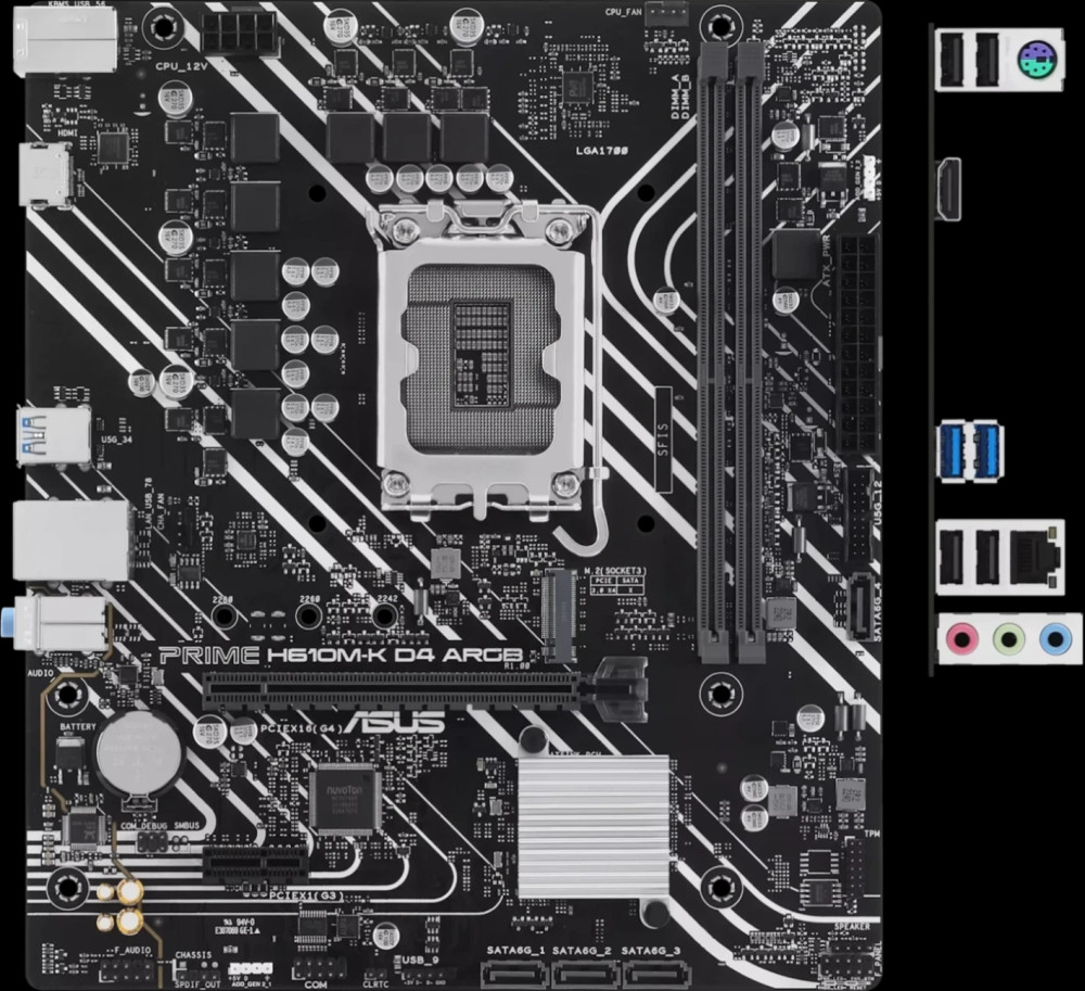 Материнская плата Asus PRIME H610M-K D4 ARGB (90MB1HN0-M0EAY0)