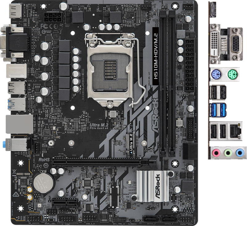 Материнская плата ASRock H510M-HDV/M.2 (90-MXBFT0-A0UAYZ)