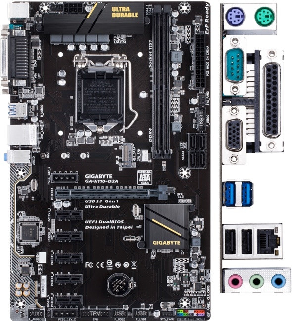 Материнская плата Gigabyte GA-H110-D3A rev. 1.0