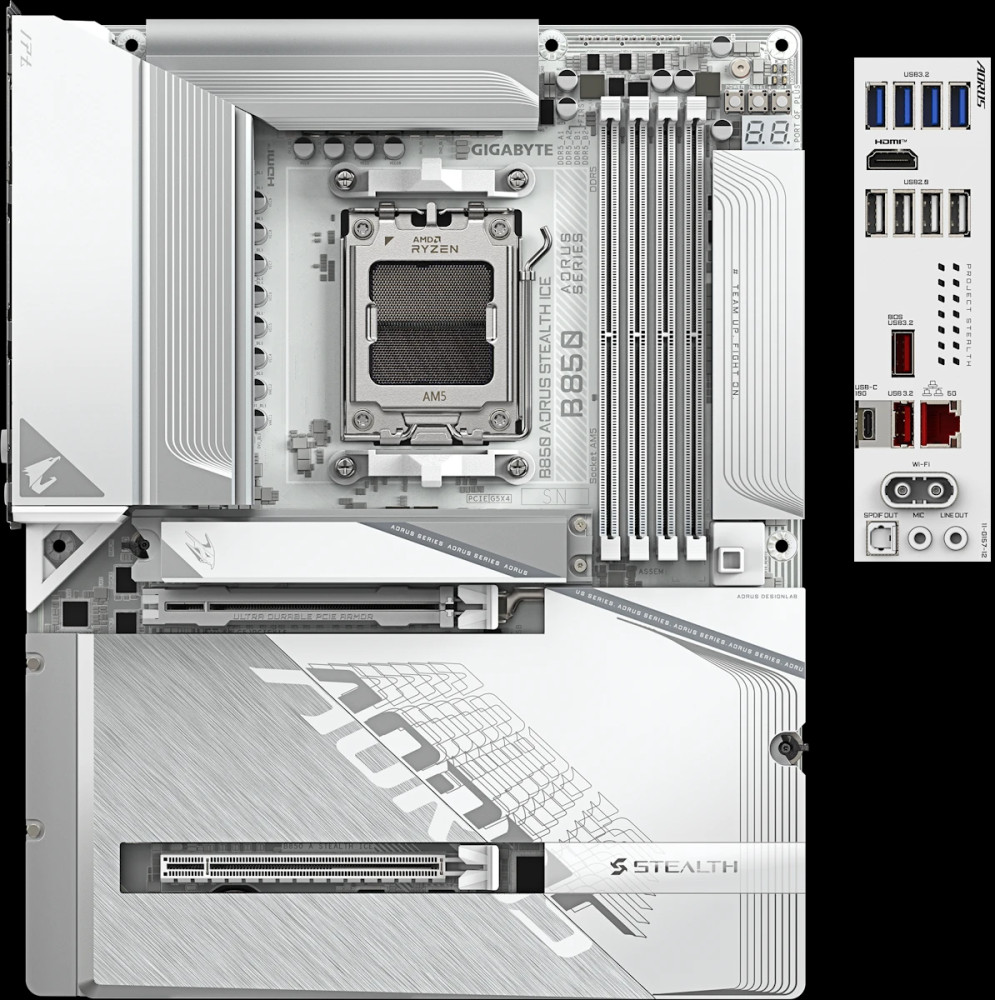 Материнская плата Gigabyte B850 AORUS STEALTH ICE