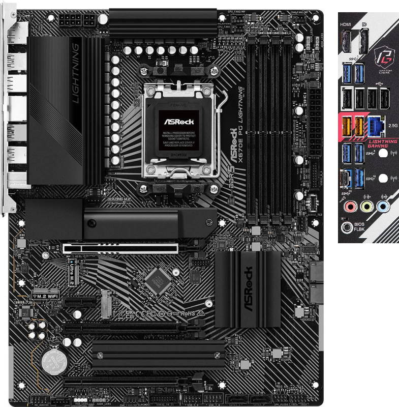 Материнская плата ASRock X670E PG Lightning (4710483940347)