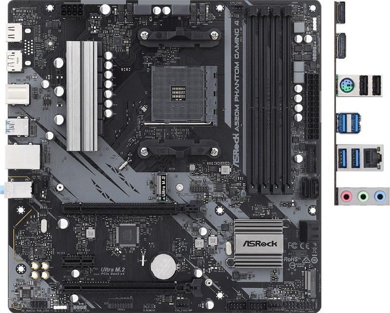 Материнская плата ASRock A520M Phantom Gaming 4 (90-MXBEK0-A0UAYZ)