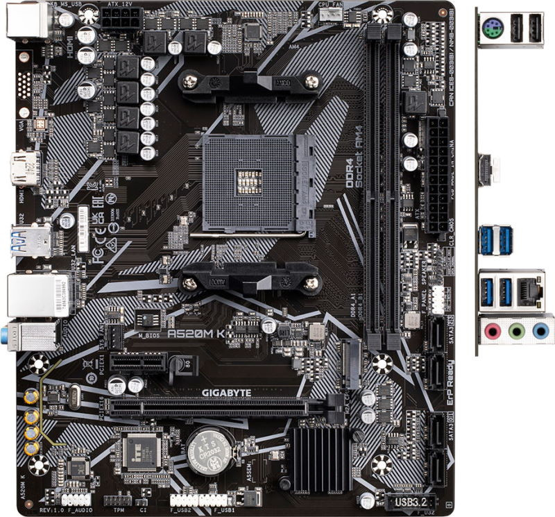 Материнська плата Gigabyte A520M K