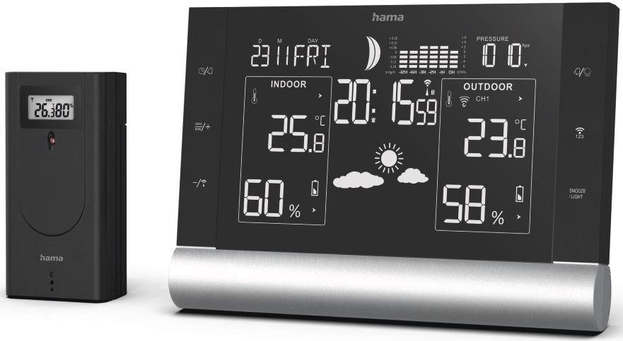 Метеостанція Hama Black Line Plus