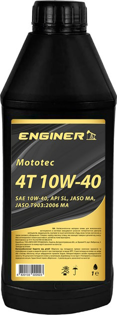 Моторное масло Enginer Mototec 4T 10W-40 1L