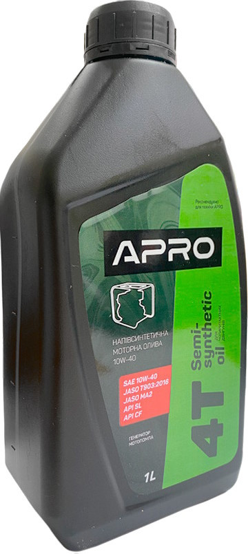 Моторное масло Apro Semi-Synthetic 4T 10W-40 1L