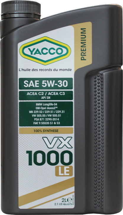 Моторное масло Yacco VX 1000 LE 5W-30