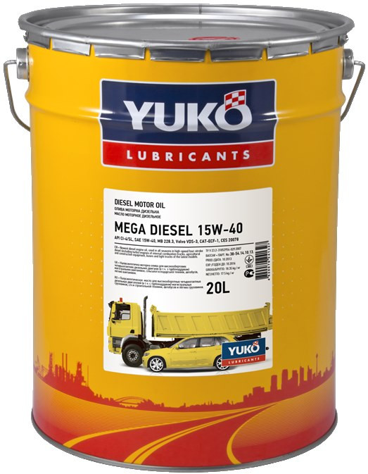 Моторное масло YUKO Mega Diesel 15W-40