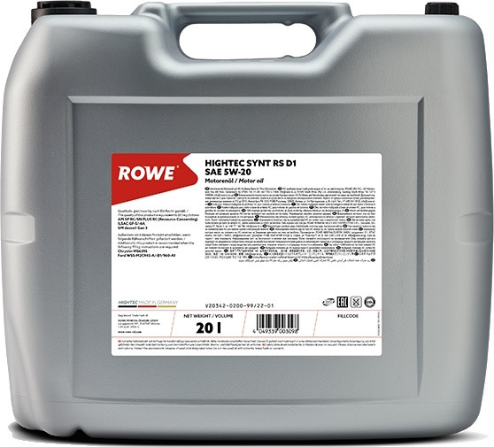 Моторное масло Rowe Hightec Synt RS D1 5W-20