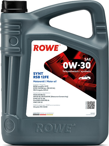 Моторное масло Rowe Hightec Synt RSB 12FE 0W-30