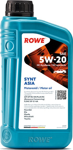 Моторное масло Rowe Hightec Synt Asia 5W-20