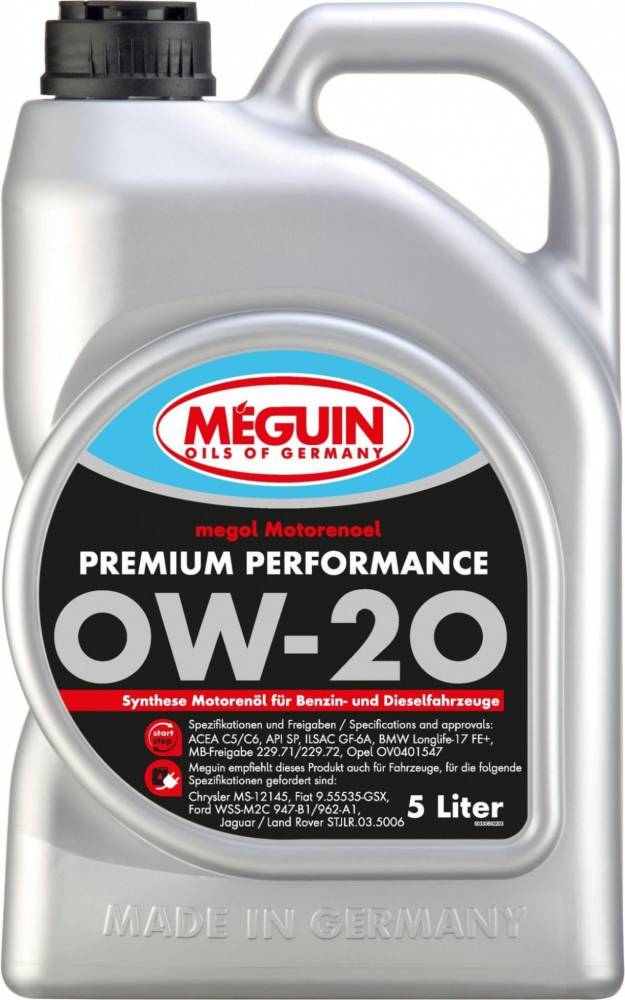 Моторне мастило Meguin Premium Performance 0W-20
