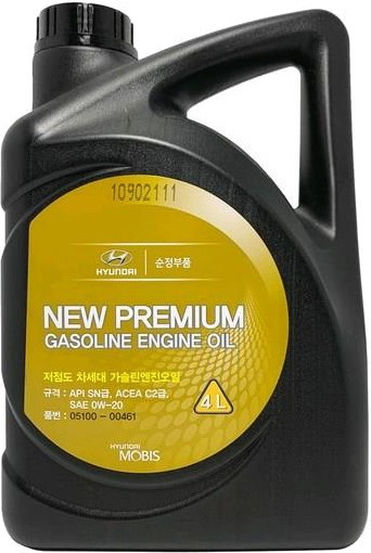 Моторное масло Hyundai Premium Gasoline 0W-20 4L