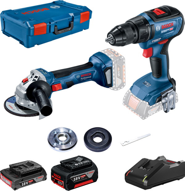 Набор электроинструмента Bosch GSR 18V-50 GWS 180-LI 2Ah, 5Ah Professional 0615990M47