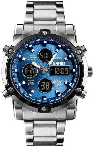 Наручний годинник SKMEI 1389 Silver-Black-Blue