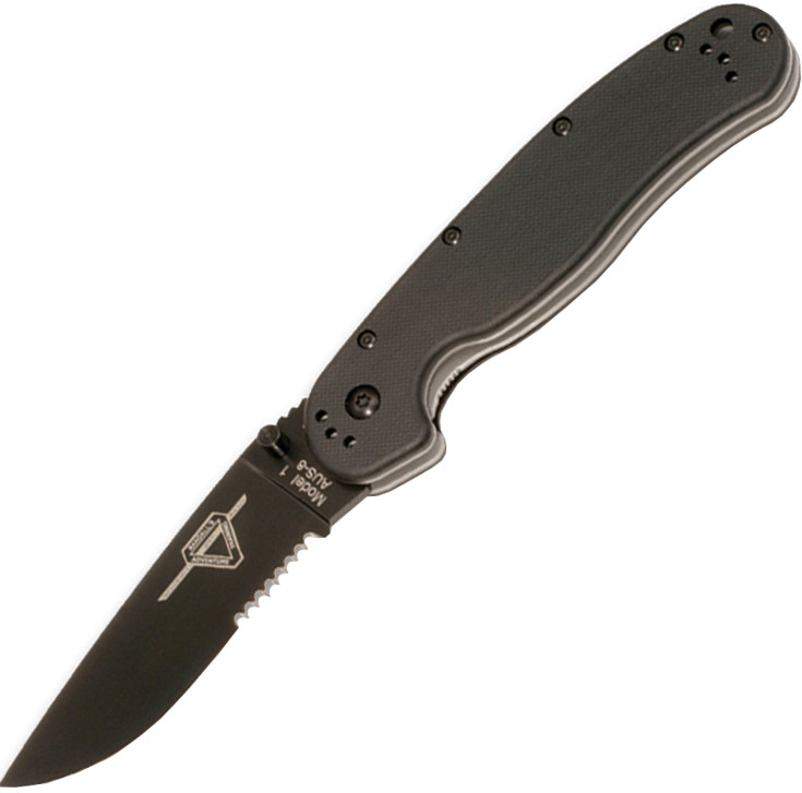 Похідний ніж Ontario RAT Black Partial Serration