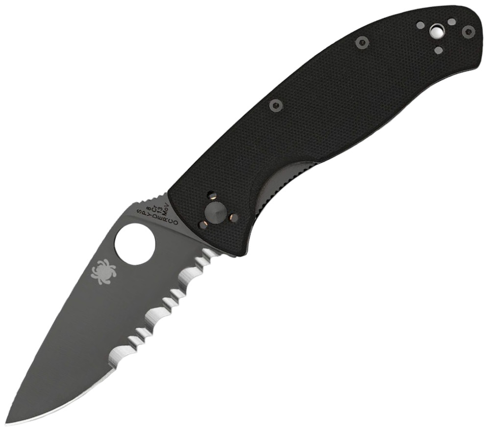Походный нож Spyderco Tenacious Black Combination Edge