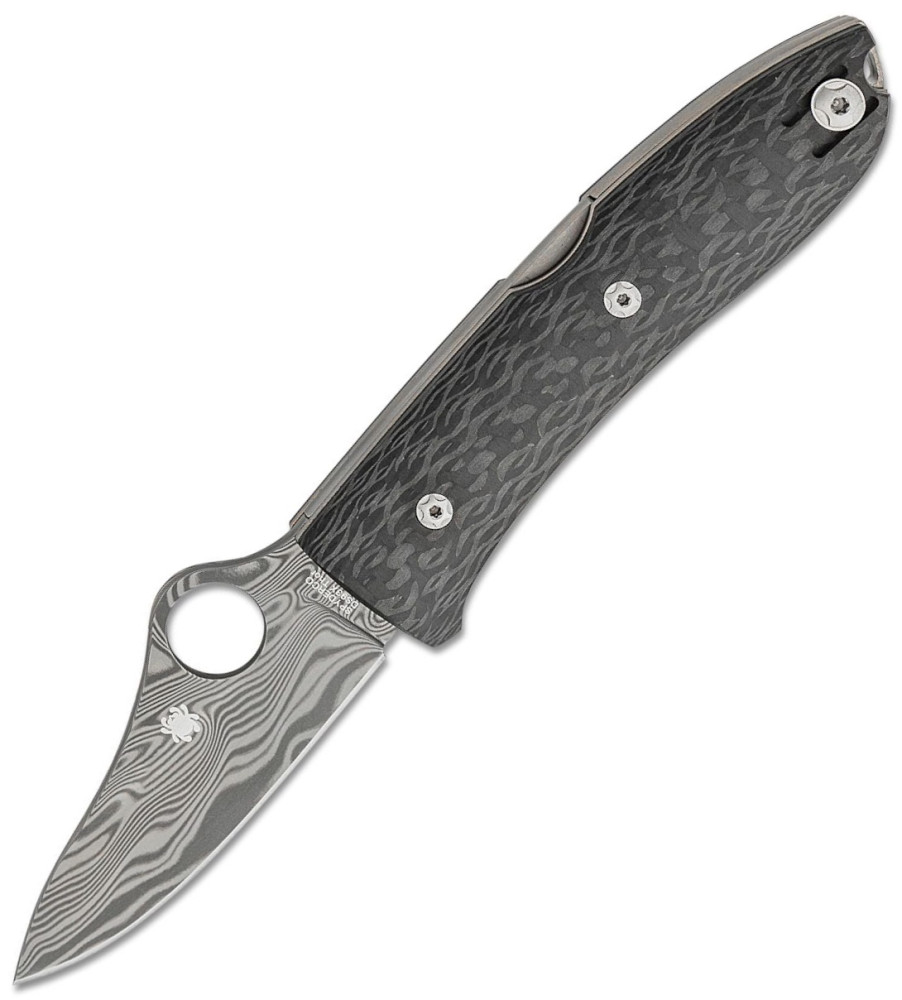 Похідний ніж Spyderco Spyopera Carbon Damascus