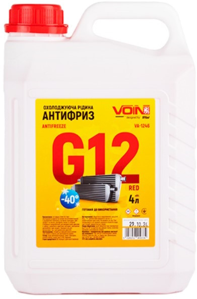 Охлаждающая жидкость Voin G12 Red -40 4L 4 л (VA-1246)